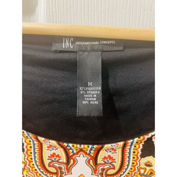 INC International Concepts Embroidered Shift Dress Black 3/4 Sleeve MEDIUM - Picture 6 of 7